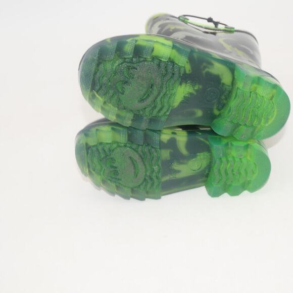 NEW Western Chief Dinosaur Light Up Rain Boots Green Pull Up Toddler Boys 5 - Picture 7 of 9